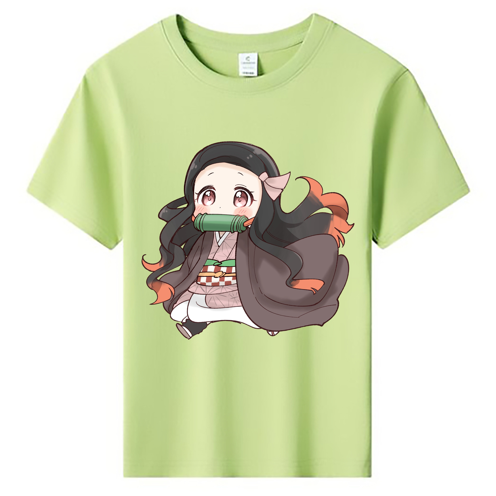 （画像用） 鬼滅の刃（きめつのやいば）竈門 禰󠄀豆子／かまど ねずこ Kamado Nezuko 綿100％キッズTシャツ（フロントプリント）